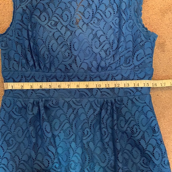EUC Dress Barn Lace Overlay Sleeveless Royal Blue Dress - Picture 6 of 9